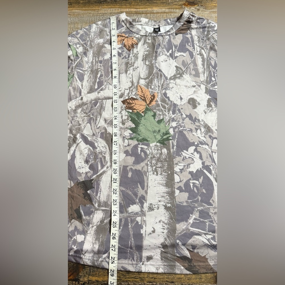 SHEIN Gray Leaf Print Short Sleeve Tee - Picture 6 of 6